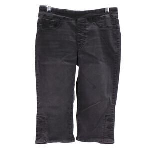 DG2 by Diane Gilman FLEXstretch Denim Pull-On Pedal Pusher Black - Regular
